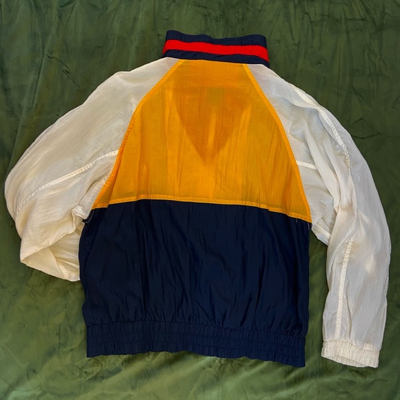 80s Style Nylon Track Jacket with Color Blocking - Picture 3 of 3